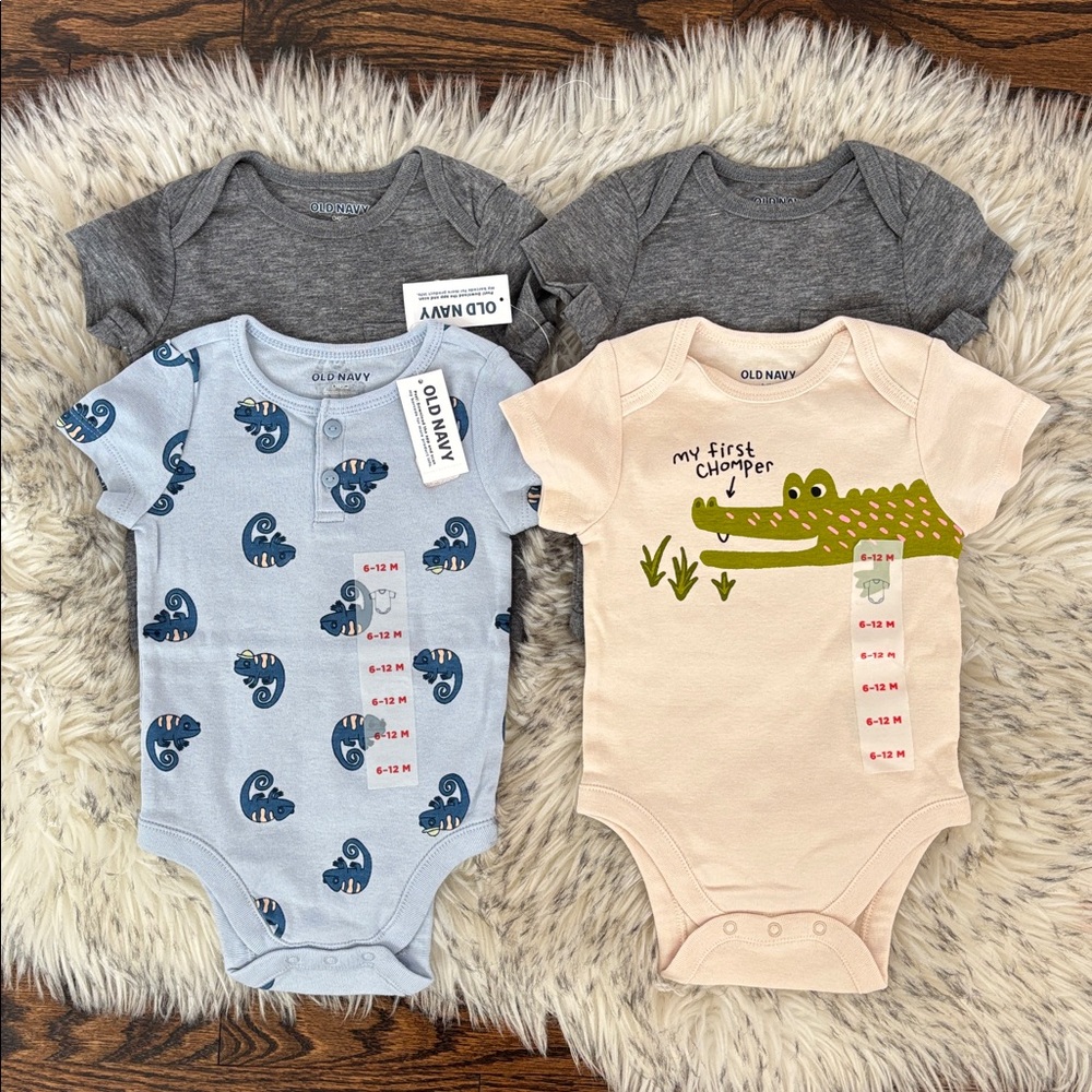 6-12M NWT 4 Old Navy Onesie Bundle